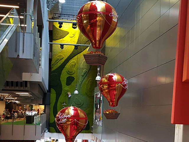广州乐飞洋充气镜面球新加坡商场美陈装饰镜面球可充气广告球.