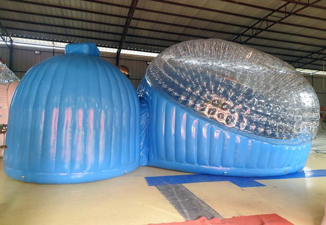 充气透明帐篷|气泡屋|充气气泡酒店帐篷|双层蓝色透明帐篷