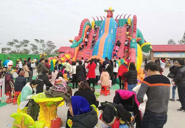 广州乐飞洋充气气模充气儿童乐园大型龙滑梯攀岩气模玩具卡通充气玩具增进孩子成长充气玩具